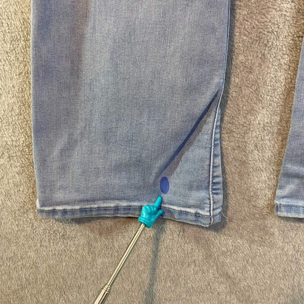 Cat & Jack Flare Jeans Kids Size 12 Light Wash Blue Pull On Denim FLAW